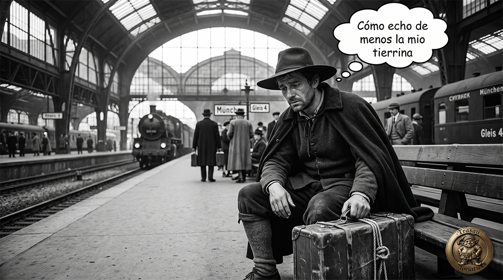 Emigrante Asturiano pensando en la tierrina